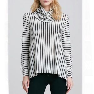 Alice + Olivia Striped Draped Turtleneck